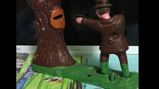 CAST IRON TEDDY & THE BEAR MECHANICAL COIN Bank ~ Roosevelt