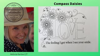Compass Daisies by Helen Williams Tangle Art Lesson#487