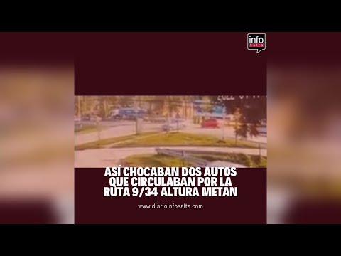 Así chocaban dos autos que circulaban por la ruta 9/34 altura Metán