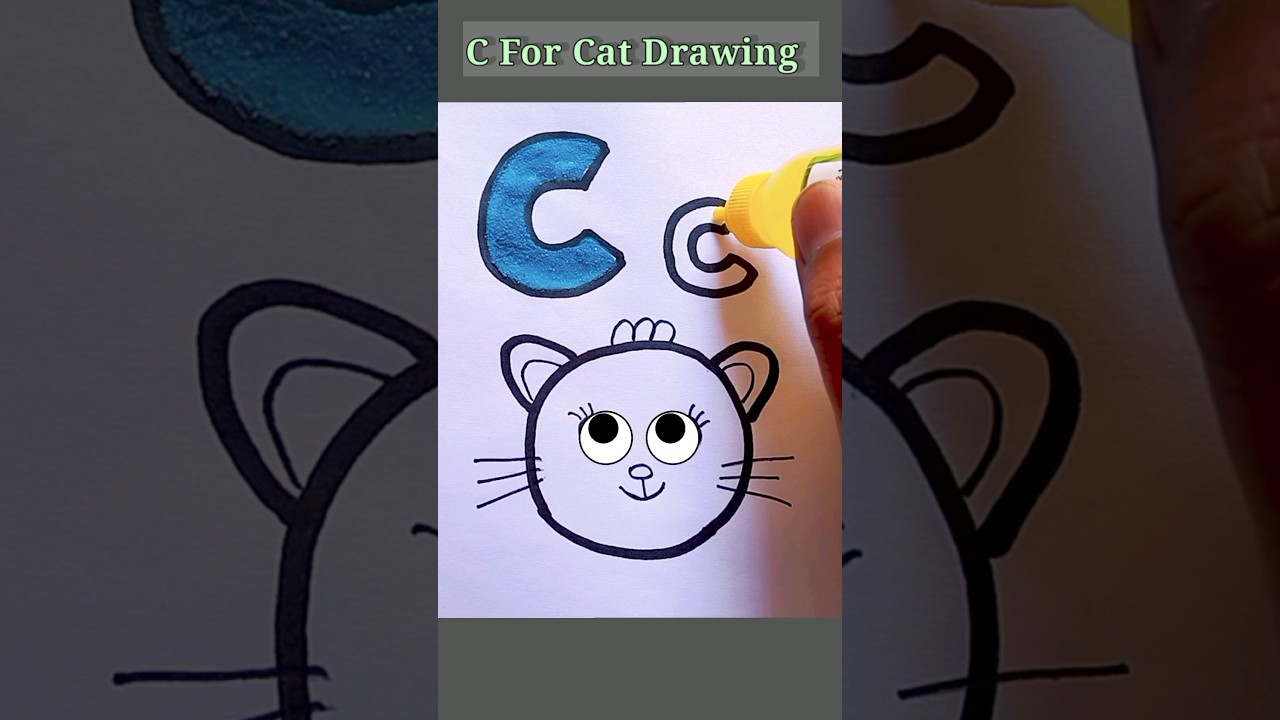 C For Cat Drawing 