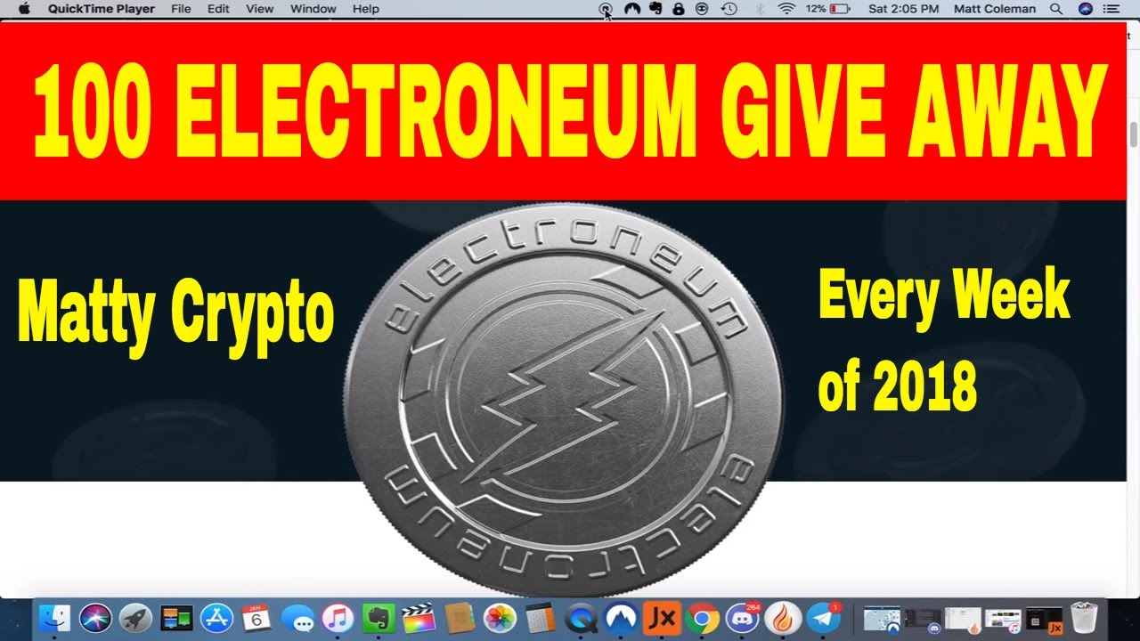 I'm Giving Away 100 ELECTRONEUM Right Now & Every Week of 2018