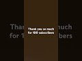 Thank you so much for 100 subscribers