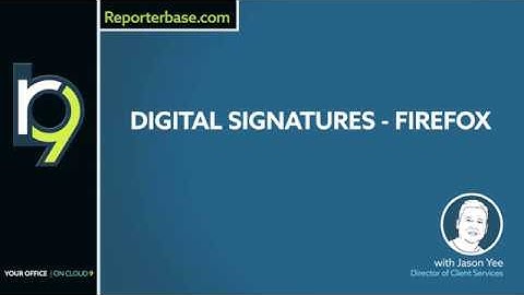 Digital Signatures using Firefox