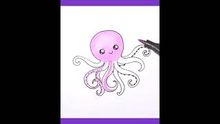 How to draw an octopus| Very easy drawing | painting color art