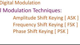 Digital modulation techniques