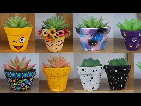 7 Small flower pot decoration ideas | Home decorating ideas