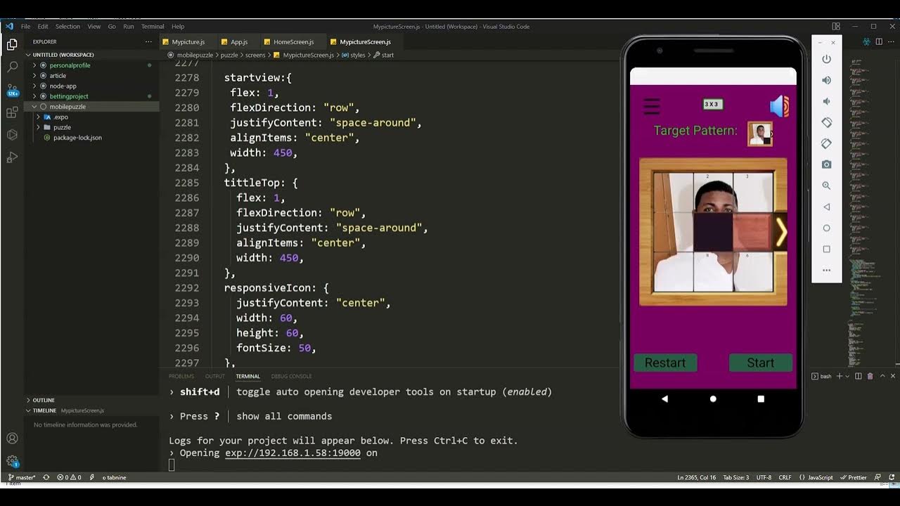 puzzle game with React Native (1) - YouTube