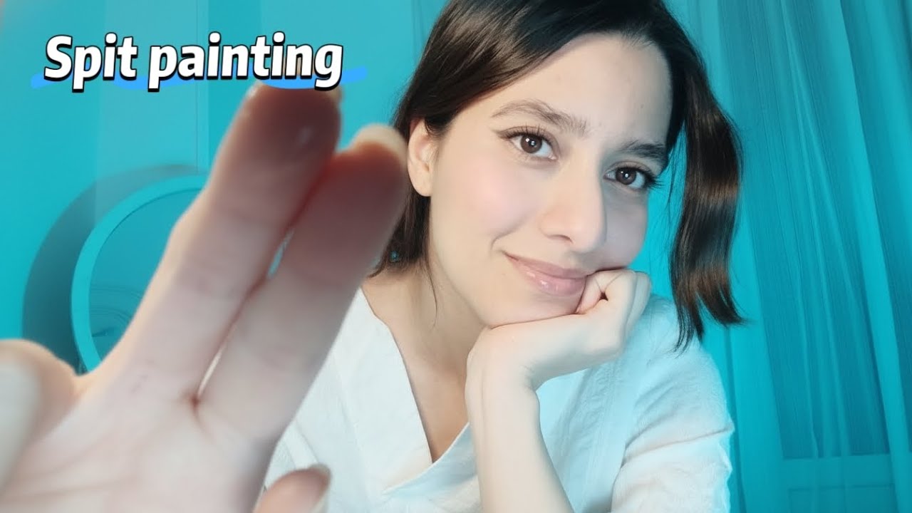 ​Deeply Relaxing Spit Painting ✨ Hand Movements & Mouth Sounds (8 Mins)