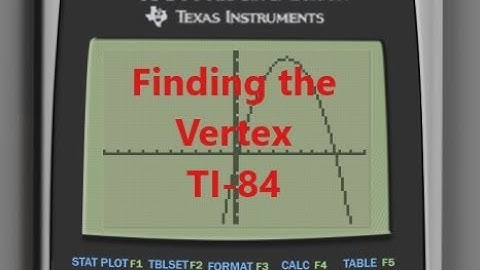 TI-84 Finding the Vertex Of a Parabola