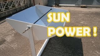 Parabolic Trough Mirror producing Steam (Quick Test)