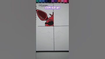 Drawing Foxy 🦊 From FNAF In 4 Different Styles With POSCA Markers, Part 1 #shorts #fnaf