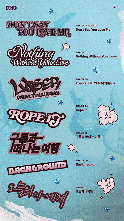 BTS Jin’s ECHO Tracklist💜💜💜