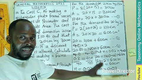 Partial Variation | WASSCE 2025 (Liberia) General Mathematics | Question 10 (Prt 2)