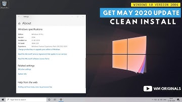 Get Windows 10 May 2020 Update (Version 2004) Clean Install with USB flash drive tutorial