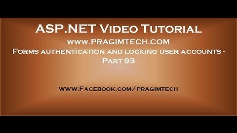 Forms authentication and locking user accounts   Part 93