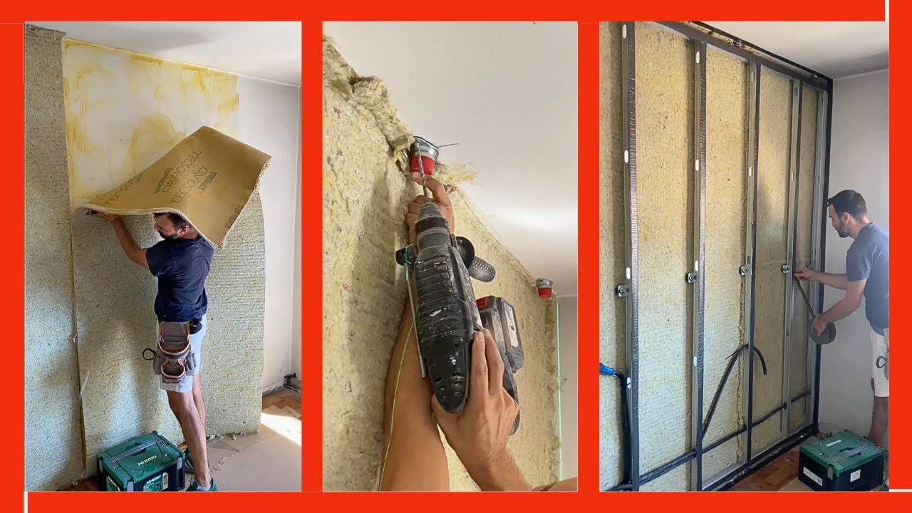 🔇 Adiós RUIDOS del VECINO 💥 Monta un TRASDOSADO ACÚSTICO de DRYWALL 🔨  Paso a Paso