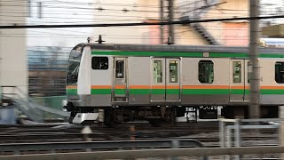 JR・京急線 京浜東北線各駅停車大宮行きE233系1638A110宮サイと1C特急品川行き1428+1712、根岸線各駅停車桜木町行きE233系1620K、普通高崎行きE231系+E233系が走行！