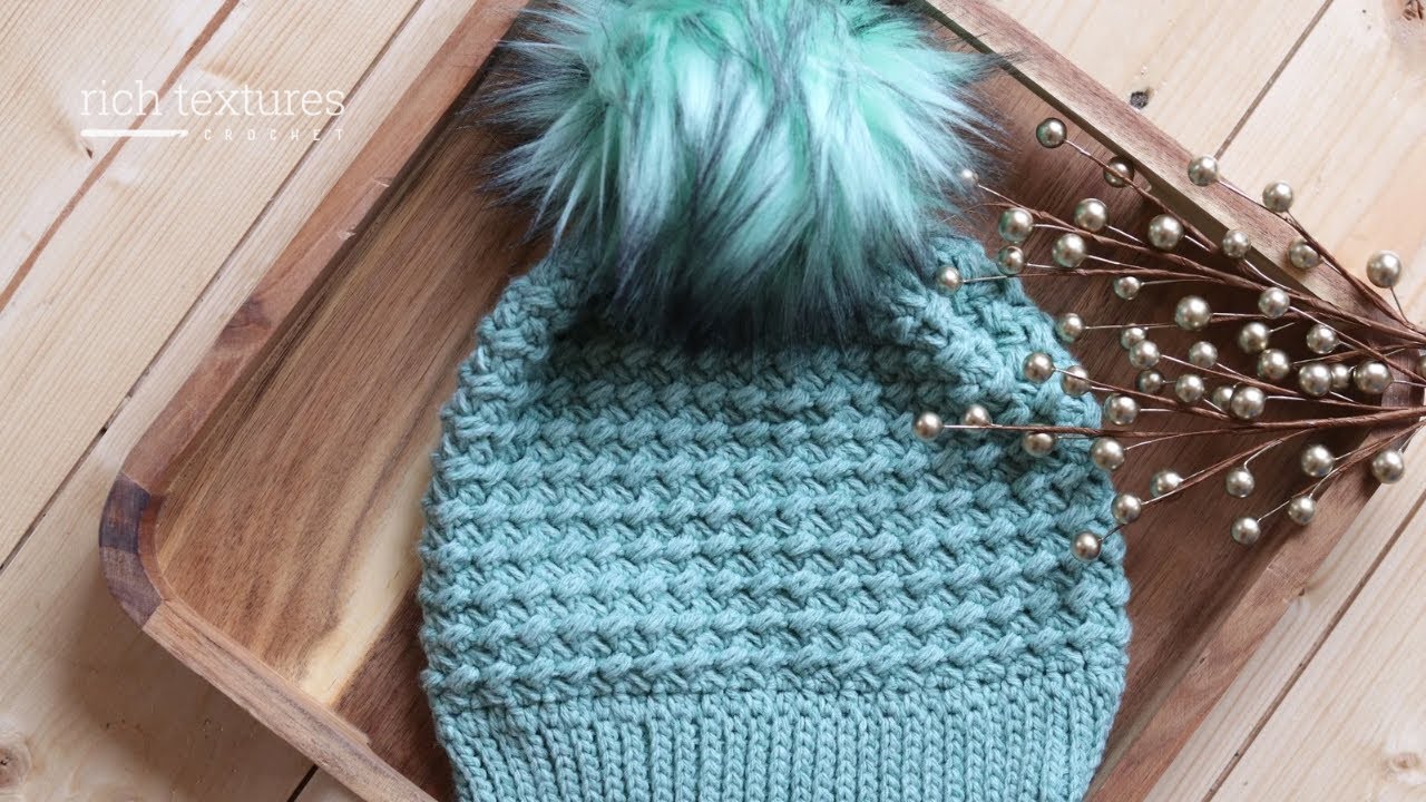 Узор для вязания крючком шапочки из речного камня