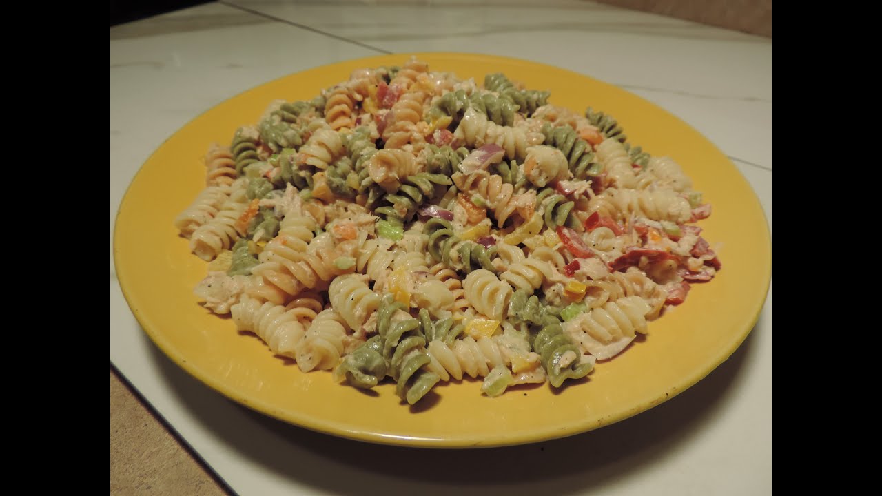 Ensalada de tuna con pasta y vegetales YouTube
