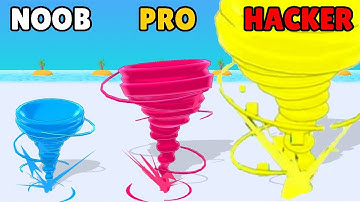 NOOB vs PRO vs HACKER in Crazy Tornado Colors