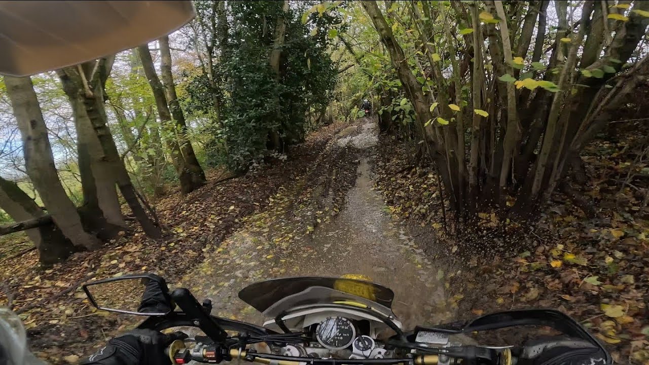 Greenlaning on The Pilgrims Way in Kent after Storm Bert