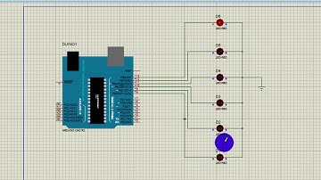 arduino proteus simulation lit LED lights