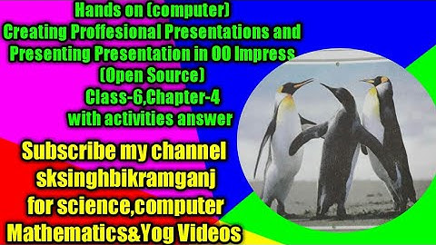 Creating Professional Presentations and Presenting Presentations in OO Impress (Open source) .