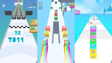 Number Dash vs Jelly Run 2048 vs Jelly Tube Run 3 in one Gameplay Run & Merge