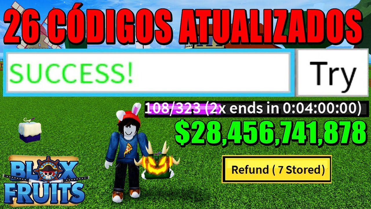 CORRE!! NOVO CÓDIGO + 27 CÓDIGOS ATUALIZADOS DO BLOX FRUITS (roblox) 