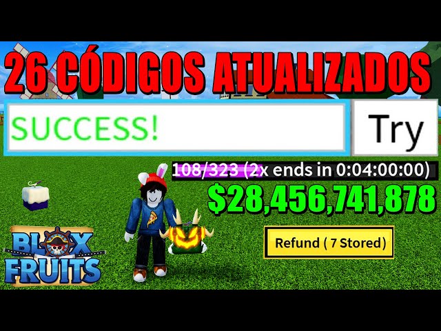 CORRE!! NOVO CÓDIGO 2X DE DINHEIRO E CODE BELI NO BLOX FRUITS (roblox) 