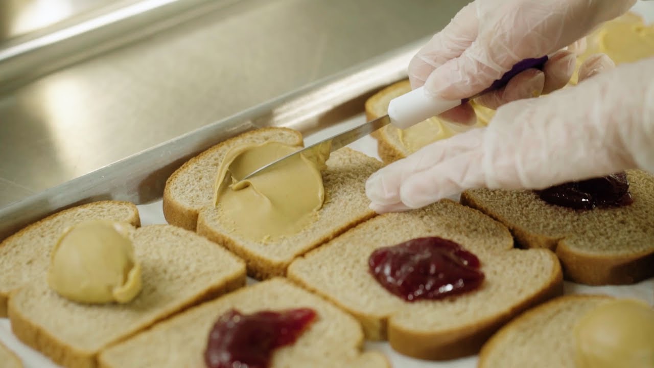 Preparing Peanut Butter And Jelly Sandwiches In School Foodservice