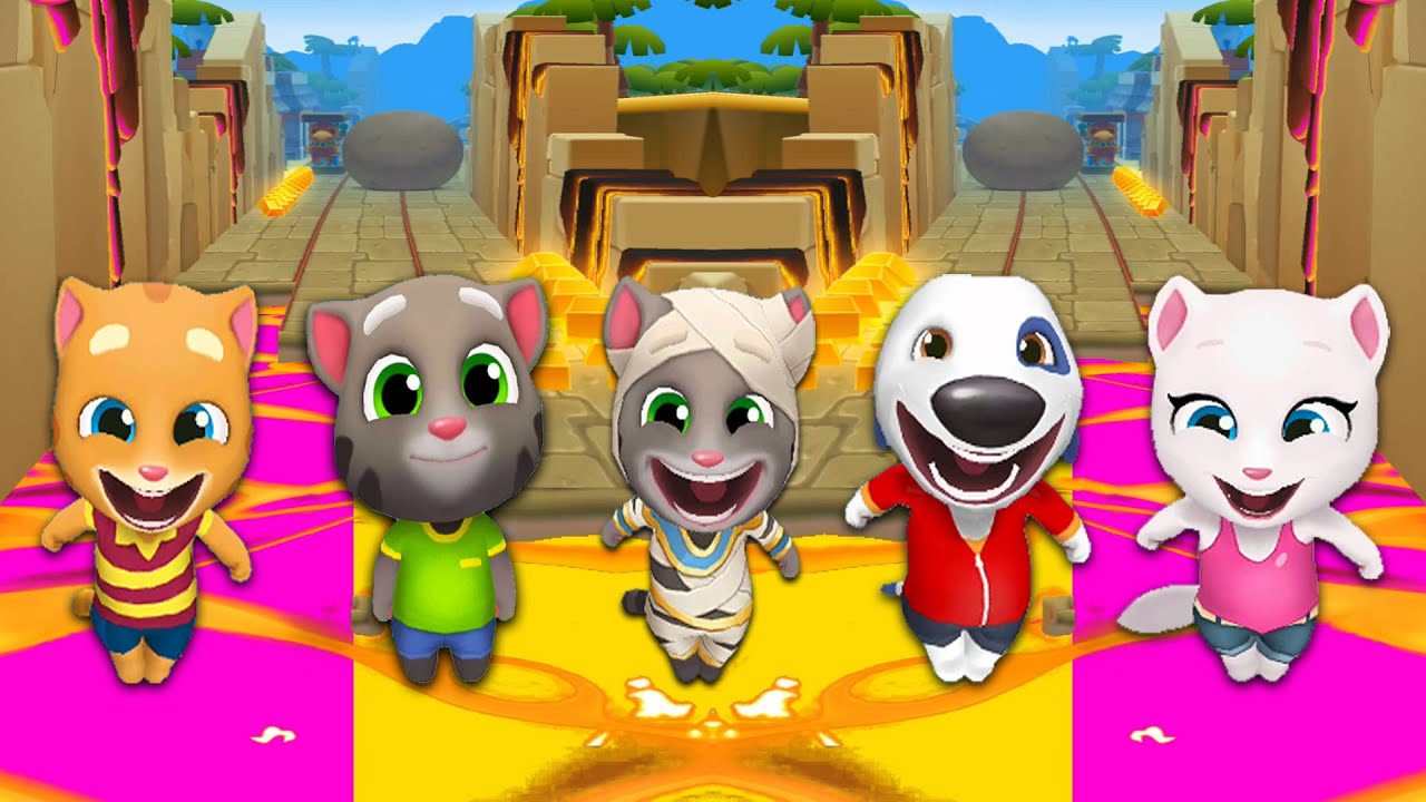 TALKING OM GOLD RUN ALL CLASSIC CHARACTERS STRAWBERRY VS ORANGE LAVA FALLS VS MUMMY TOM VS SUPER