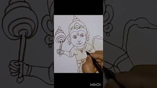 lord Hanuman drawing/Hanuman drawing tutorial bajrang bali drawing shorts