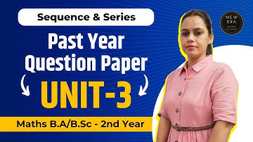 Infinite Series | Important Questions - Unit 3rd | Maths BA/bsc 2nd Year | Sequences & Series