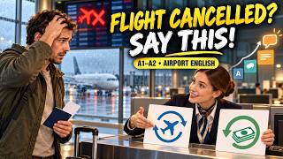 Flight Cancelled or Delayed Easy Airport English for Refunds & Rebooking | A1–A2
