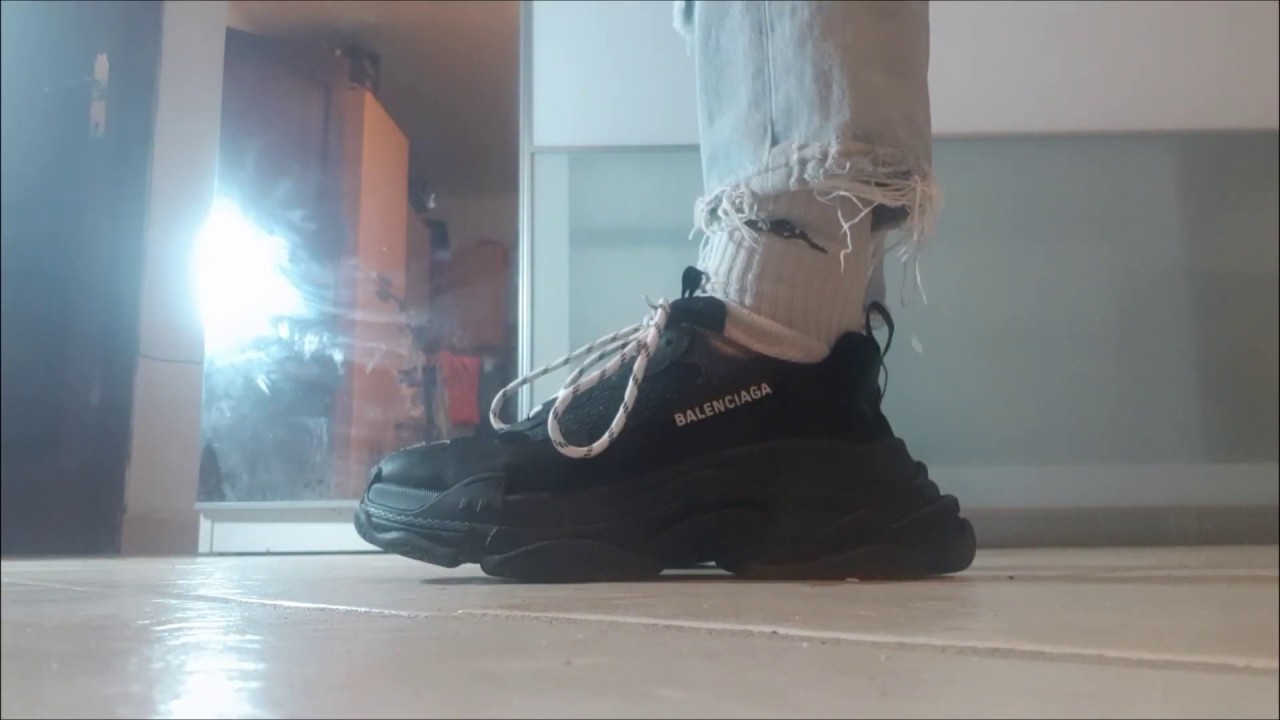 balenciaga triple black on feet