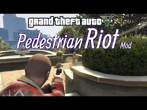 GTA V - Pedestrian Riot Mod (Chaos Mode) with Michael