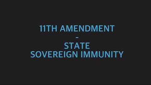 [Constitutional law] 11th Amendment State Sovereign Immunity