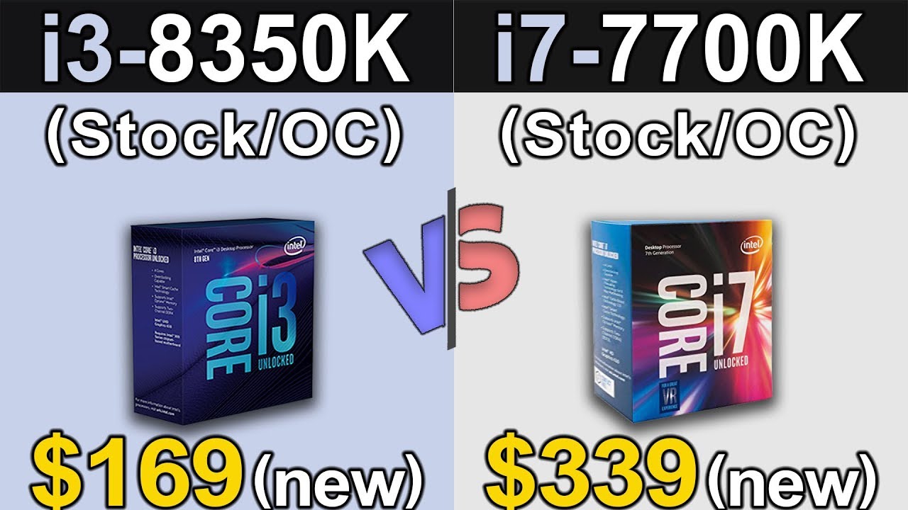 i3-8350K vs i7-7700K | Stock and Overclock | Which is Better Value