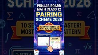Punjab Board Math Class 12 Pairing Scheme 2026 #education#pairingscheme2026#math