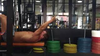 Supine weighted PVC / Barbell overhead stretch and pull. Supinated grip