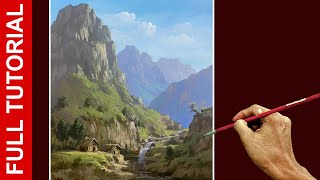Tutorial: Acrylic Landscape Painting / Mountain Life / JMLisondra