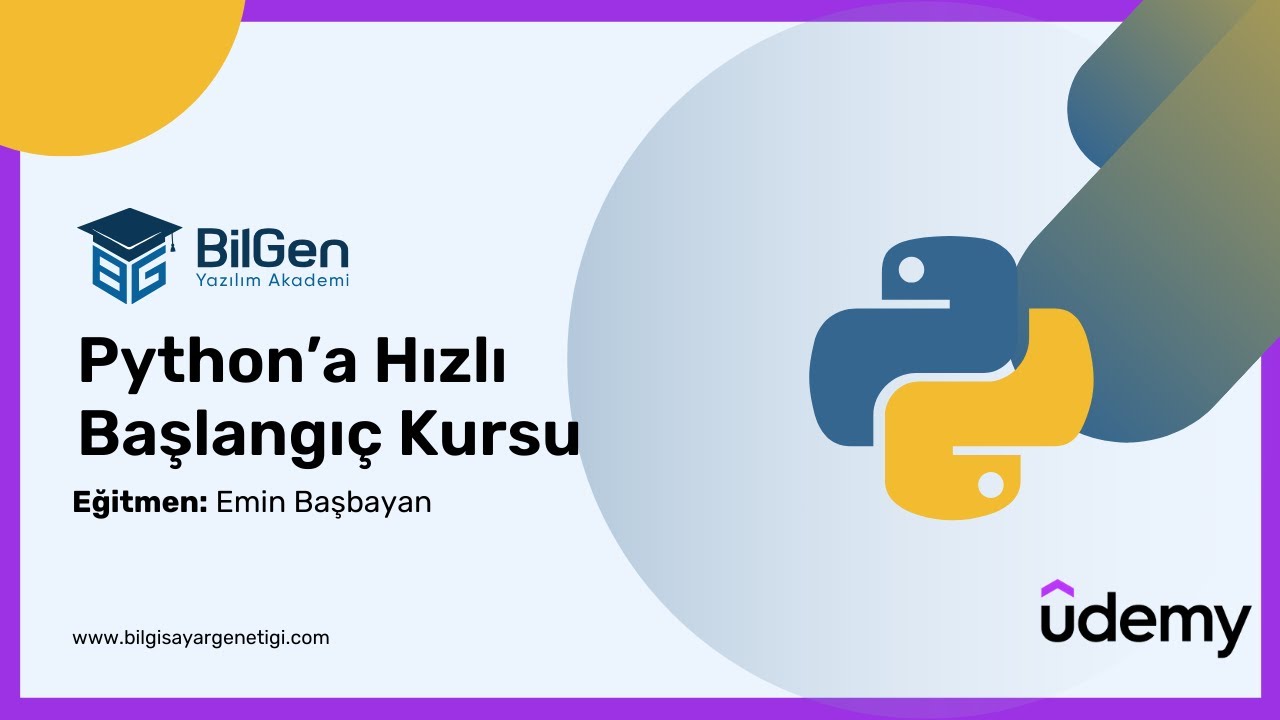 Yeni ÜCRETSİZ Udemy Kursu Yayında! - 🚀 Python’a Hızlı Başlangıç Kursu ...