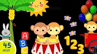 Baby Sensory with Friendly Circus Animals 🎪 | ABC, 123, Soothing Music & High Contrast Visuals screenshot 1