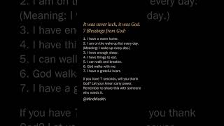It Was Never Luck… It Was God 🙏 | 7 Blessings You Already Have #backtogod