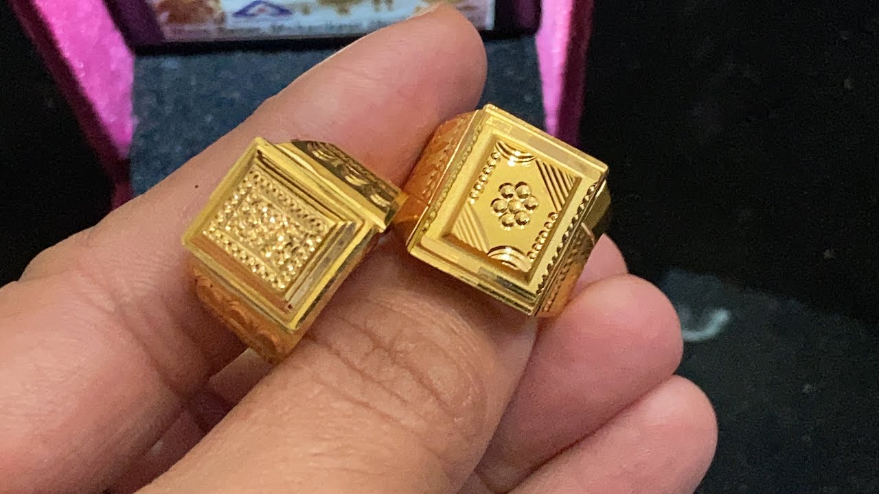 22kt Gold Ring design for men || Light weight Gold Ring design with ...