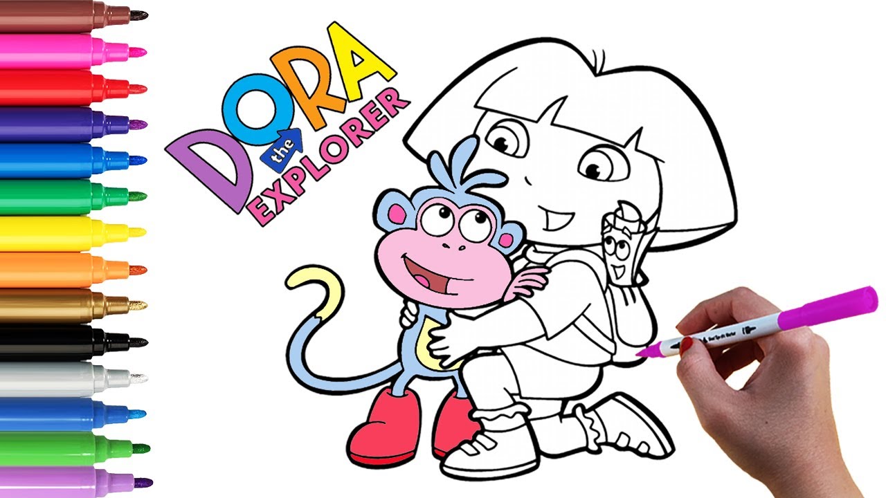 DORA THE EXPLORER Coloring Pages | How To Color DORA & BOOTS |#kids # ...
