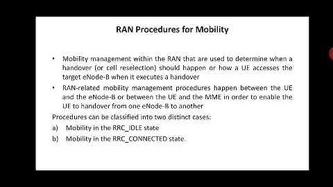Module 5 RAN mobility management