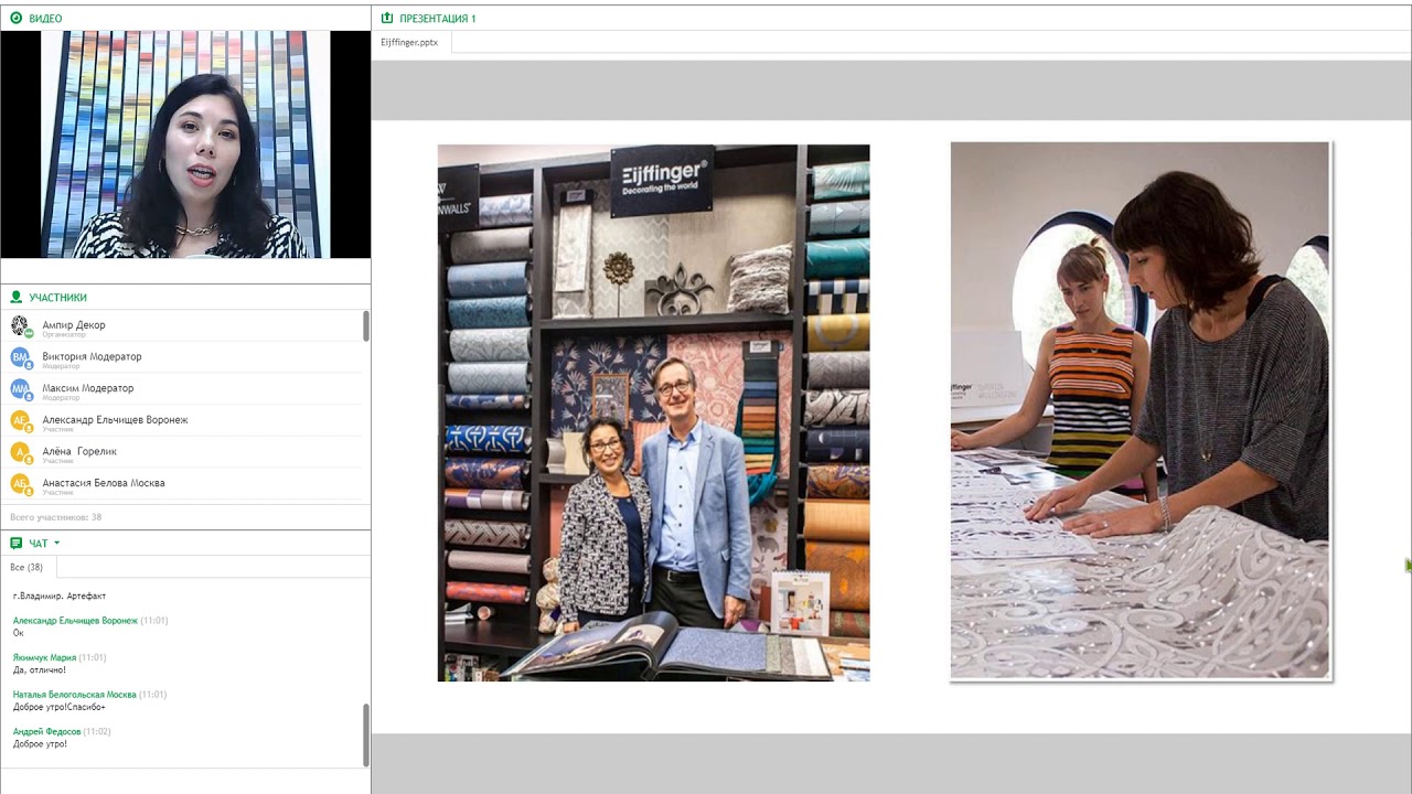 Вебинар "Все новинки бренда Eijffinger 2020"