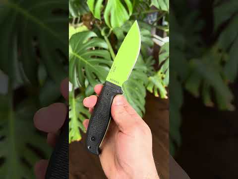 ESEE 3 1095 Venom Green extended TKC G10 scales and polymer clip sheath  fixie carbon steel